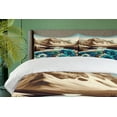 thumbnail image 6 of Ambesonne Lake Duvet Cover Set, Mountain Scene Icy Tone Floral, King, Pale Blue Pastel Brown, 6 of 6