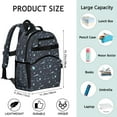 thumbnail image 2 of Moon Student Backpack Adjustable Shoulder Straps Chest Buckle Lightweight Durable School Backpack, 2 of 6