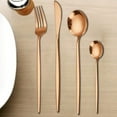 thumbnail image 6 of 24-Piece Rose Gold Stainless Steel Cutlery Set | 6 Knives, 6 Forks & 12 Spoons | Mirror Polished Western Tableware In Gift Box for Dining & Gifting, 6 of 7