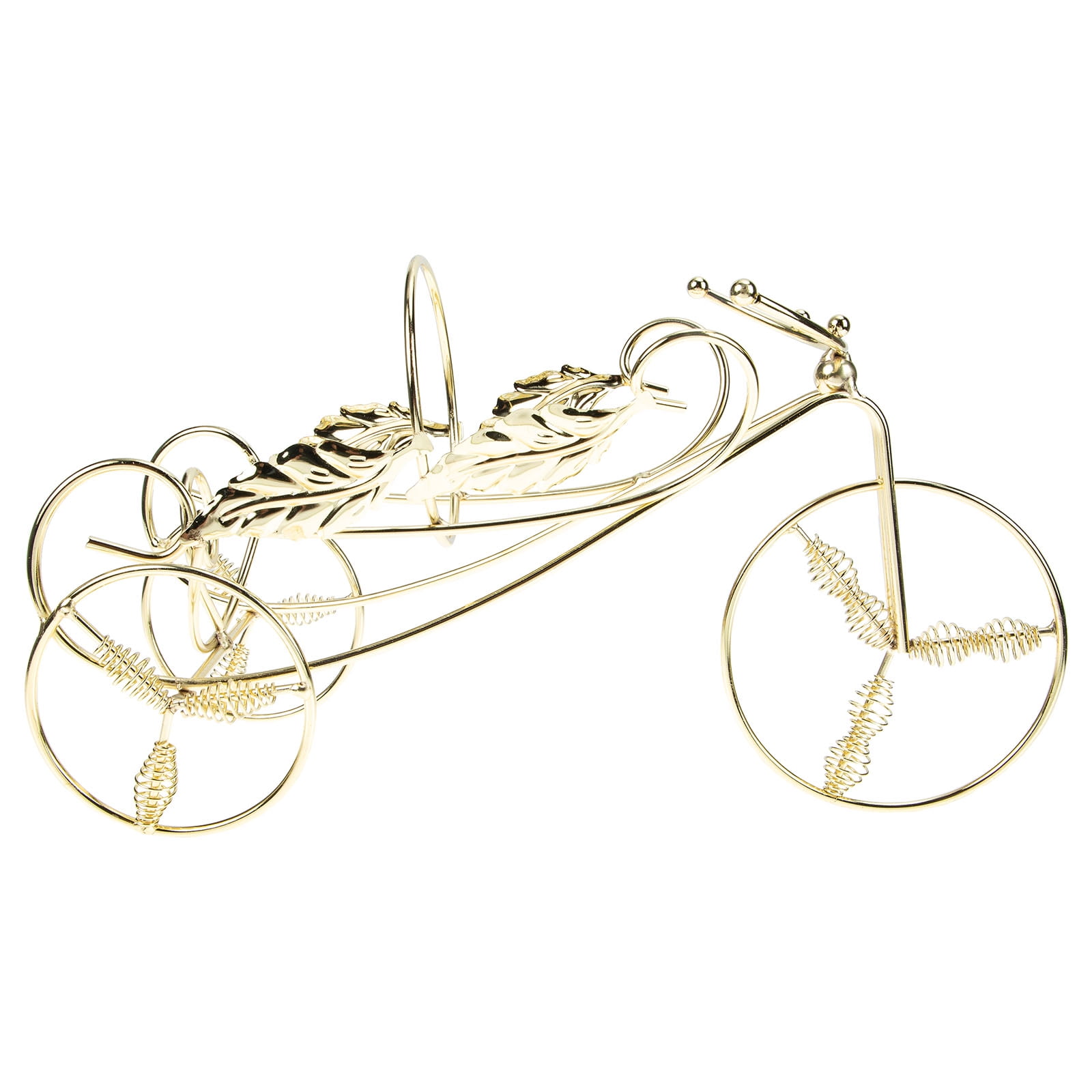 LABSERRON Vintage Wine Stand Golden Iron Retro Tricycle Wine Rack Decorative Cabinet Decor