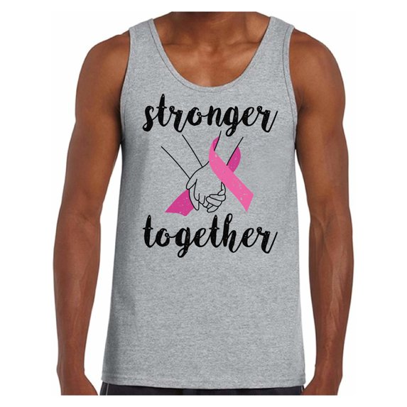 Awkward Styles Breast Cancer T-Shirt Stronger Together Tank Tops for Men