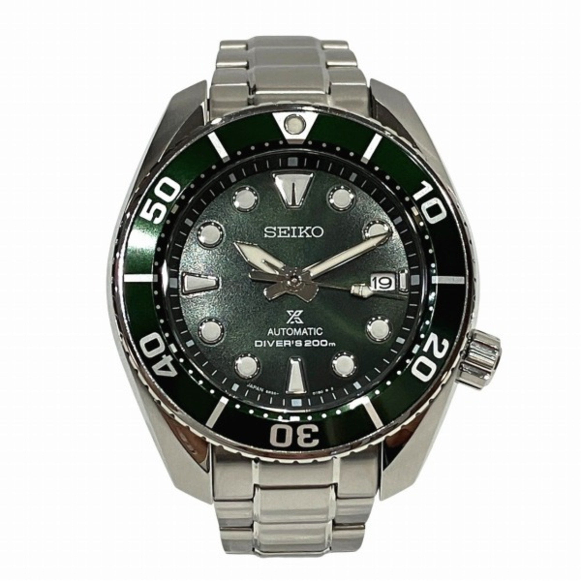 Seiko Men's Automatic Diver Watch with Day-Date Dial, Rubber