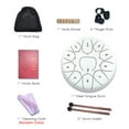 thumbnail image 2 of 6 Inch 11 Tone Steel Tongue Drum Hand Pan Drum Drumstick Percussion Music Instrument Tambourine Drum Accessories-D,Red, 2 of 7