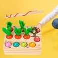 thumbnail image 4 of Rompecabezas de Montessori zanahoria bebé motrices forma y tamaño de clasificación granja educativo aprendizaje Madera1 Hugo clasificación de juguetes para niños pequeños, 4 of 9