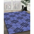 thumbnail image 3 of Ahgly Company Machine Washable Indoor Round Transitional Light Slate Blue Area Rugs, 3' Round, 3 of 7