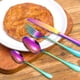 thumbnail image 1 of Juego de cubiertos de acero inoxidable, tenedor para cena, reutilizable, 4 piezas, utensilios para comer, vajilla para fiesta de Navidad, uso diario y, 1 of 10