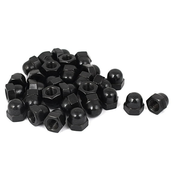 Unique Bargains M8 Thread Dia Dome Head Carbide Steel Cap Acorn Hex Nuts Black 30Pcs