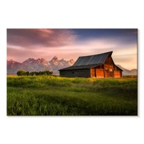 Elephant Stock Thomas Moulton Barn Wall Art - Horizontal Canvas Wall Art - Living Room Wall Decor - Architecture Canvas - Brown And Purple Decor - 12" x 8"