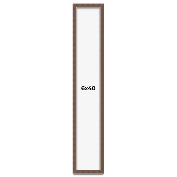 6x40 Shadow Box Frame Brown | 1.125 inches Deep Real Wood Rustic Shadowbox Display Frame | UV