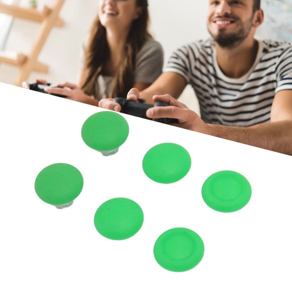 Thumb Grips, Easy Installation 6 in 1 Joystick Button Cover Precise Size for Controller Green