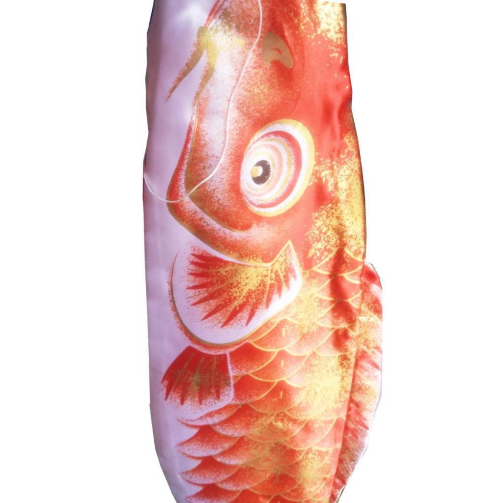 50/60/70/110cm Golden Windsock Artificial Silk Flag Koi Nobori Fish Flag 