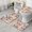 Pioneer Flower Floral-1, variant on Pioneer Flower Floral Print Pattern Bathroom Rugs Sets 3 Piece,Toilet Cover Set,Absorbent Non Slip Bathroom Mats Sets with U-Shaped Contour Rug Toilet Rug Set