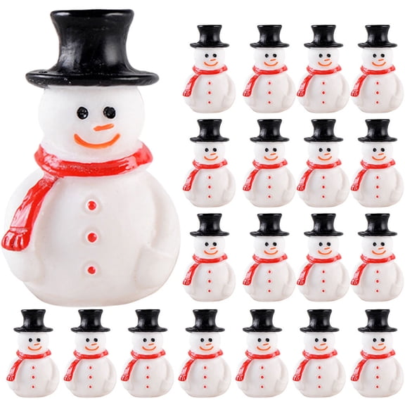 LOLIPPYY 20Pcs Miniature Snowmen for Crafts Assorted Color DIY Material for Christmas Party