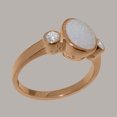 thumbnail image 3 of LBG British Made 10k Rose Gold Natural Opal & Cubic Zirconia Womens Engagement Ring - 33 size options - Size 6, 3 of 6