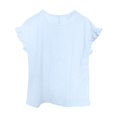 thumbnail image 6 of Tfken Women Tshirts For Summer Solid Color Short Sleeve Crew Neck Tops Breathable Daily Wear Female Leisure Shirts Blue, 6 of 6