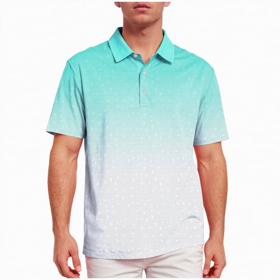 NOLDARES Mens Ribbed Polo Shirt Textured Knit Short Sleeve Casual Golf Beach Vacation Tops(Mint Green,2XL)