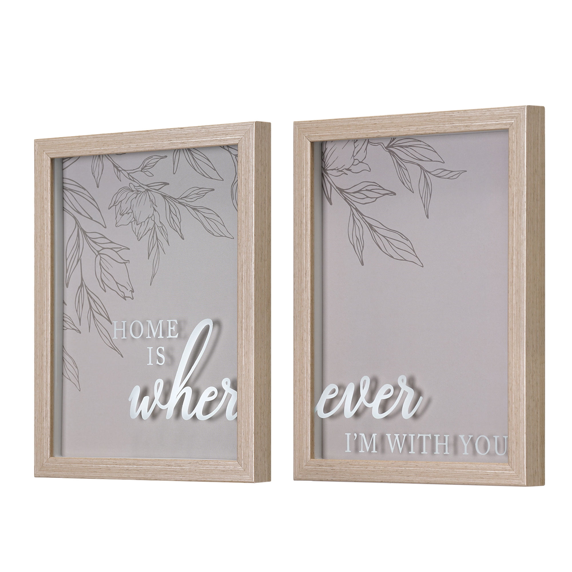 Crystal Art Gallery Home is Wherever I'm with You Typography Print, Grays