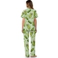 thumbnail image 3 of Yuyamidu Pickled Cucumber Women's 2-Piece Pajama Set Short Sleeve Nightshirt & Sleep Pants Soft Comfy PJs Loungewear, Green, 3 of 7