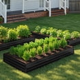 thumbnail image 4 of Dextrus Large Outdoor Raised Garden Bed Kit, Metal Planter Box for Plants, Vegetables, and Flowers, Includes 2 Gloves, Ground Nails, Support Rod, and Secure Edge Curling Design-8x4x1ft,Black, 4 of 7