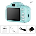 thumbnail image 1 of Cámara para niños de dibujos animados portátil ajustable 16GB 32GB regalo de cámara digital para niños, verde, tarjeta 16G Vogacara EL000682-09B, 1 of 2