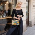 thumbnail image 5 of FORMRS Women Crossbody Purse with Chain Strap Vegan Leather Shoulder Handbag, Beige Floral Wave, 5 of 7