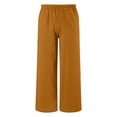 thumbnail image 2 of OGLCCG Cotton Linen Pants for Girls Teens Summer Casual Straight Leg Boho Pants Elastic Waist Beach Trousers with Pockets 4-15 Years, 2 of 6