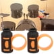 thumbnail image 4 of Pinza de control para baquetas, controlador de dedos, herramienta auxiliar giratoria antideslizante para bateristas (negro y naranja), 4 of 13