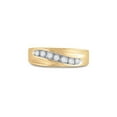 thumbnail image 2 of 14kt Yellow Gold Mens Round Diamond Wedding Band Ring 1/4 Cttw, 2 of 4