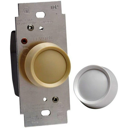 Leviton C20-06684-0IW Electro Mechanical Preset Rotary Dimmer, 120 VAC, 600 W, 1 P, 3 Way, Ivory/Whi