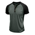 thumbnail image 5 of YLSDY Men's Henley Shirts Short Sleeve Cotton Blend Tee Casual Basic Button Summer T-Shirt Tops with Pocket Green S, 5 of 7
