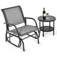 thumbnail image 2 of Aimee Lii Outdoor Single Chair with Armrest, Patio Glider Bench, Porch, Backyard, Sturdy, Gray, 2 of 12