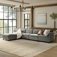 thumbnail image 5 of 142" Oversized 6-Seater Sectional Modular Sofa Couch with Storage and Dual-Layer Cushions Light Gray, 5 of 10