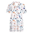 thumbnail image 6 of Teissuly Women Home Fashion Casual Spring And Summer Retro Print Tops And Pants Short-sleeved Shorts Pajama Set With Pockets, 6 of 7