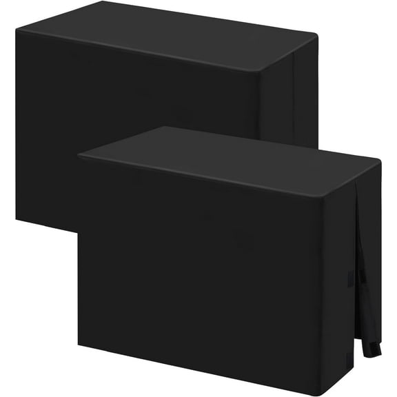 Table Covers, 2 Pack 4FT Cover Fitted, Black Protector for Folding Table, 48 x 24 Inch Fitted Tablecloth 4 Foot Tables