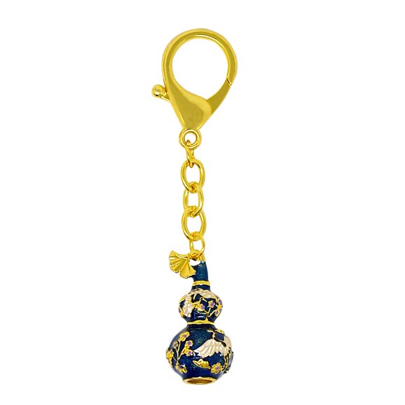 Fengshuibringluck Feng Shui Wu Lou Azul Con Llavero De Grúa Alegre Simboliza La Sabiduría Y La Calma 10*1,8 Cm/3,9*0,7 Pulgadas (Fw4992)