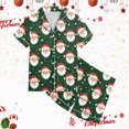 thumbnail image 5 of sdbrld Kids Girls Christmas Pajama, 2Pcs Soft Stretch Button Down Pjs Short Sleeve Sleepwear and Shorts Matching Set Sizes 6-7 Years, 5 of 5