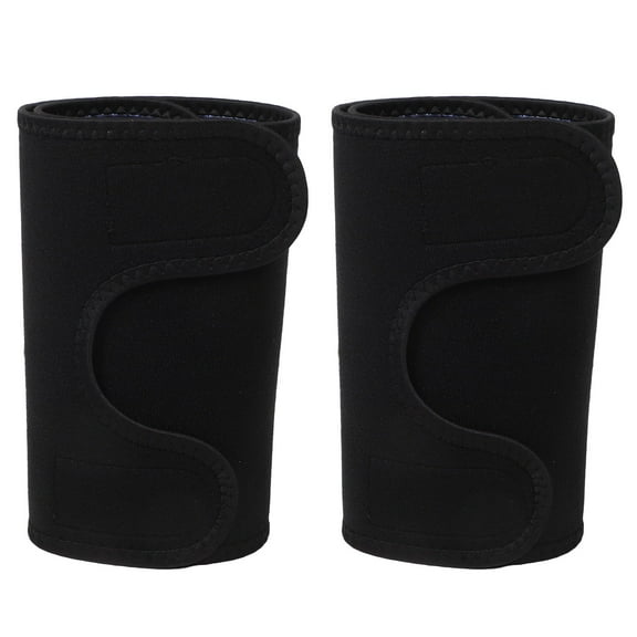 OUNONA Sweat Trainer Thigh Bands Black Polyester Comfortable Fit Gym Essentials 2Pcs
