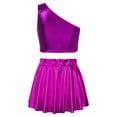thumbnail image 2 of MSemis Girls Shiny Metallic Crop Top with Pleated Skirt,Size 3-14 Rose 5-6, 2 of 6