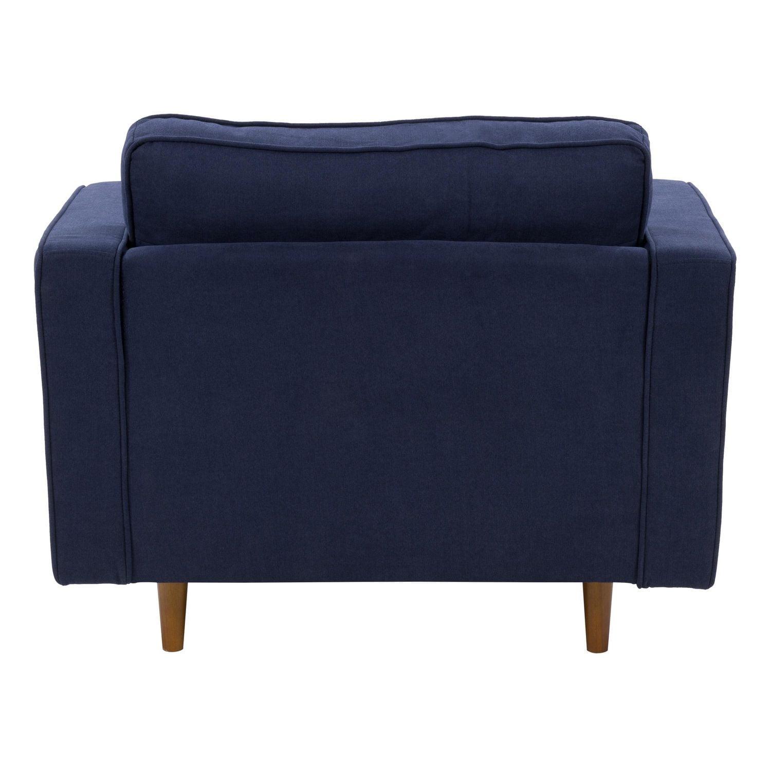 CorLiving Mulberry Mid-Century Comfy Wide Indoor Armchair with 2 Bolster Cushions and Wood Legs