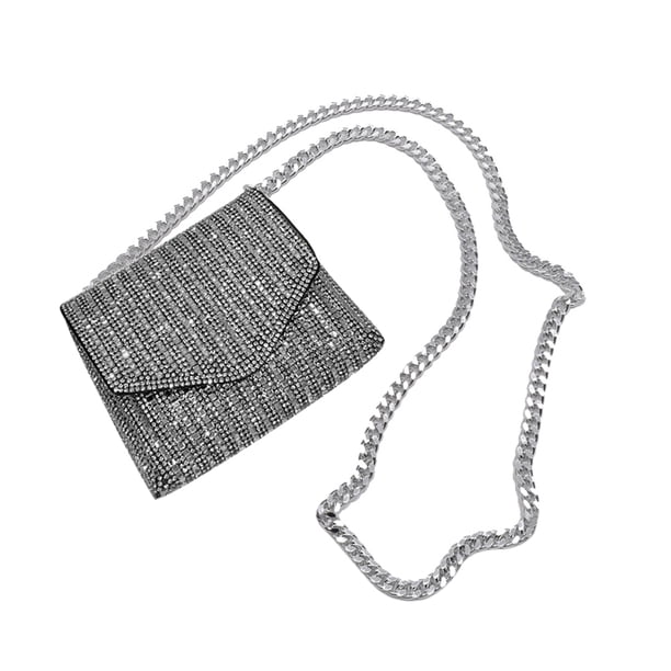Bolso pequeño con cadena ostentosa DQrwqpou cartera brillante bandolera Color sólido cierre broche diamantes imitación