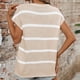 thumbnail image 5 of Camisas de Mujer Fiudx Blusas Casuales de Moda Cuello Redondo Mangas a Rayas, 5 of 6