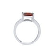 thumbnail image 4 of AFFY Princess Cut Red Simulated Garnet & White Cubic Zirconia Cocktail Ring in 14k White Gold Over Sterling Silver Ring Size - 5.5, 4 of 6