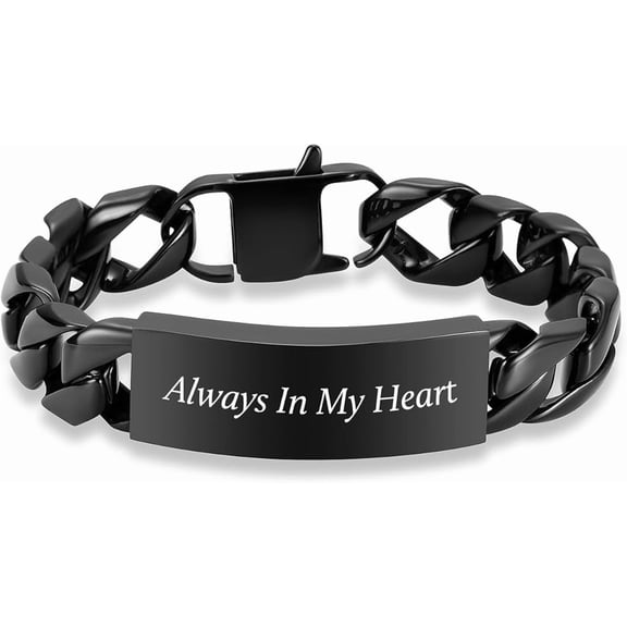 Cuban Link Women Men Urn Bracelet for Human / Pet Ashes Stainless Steel Cremation Jewelry Memorial Ash Bracelet