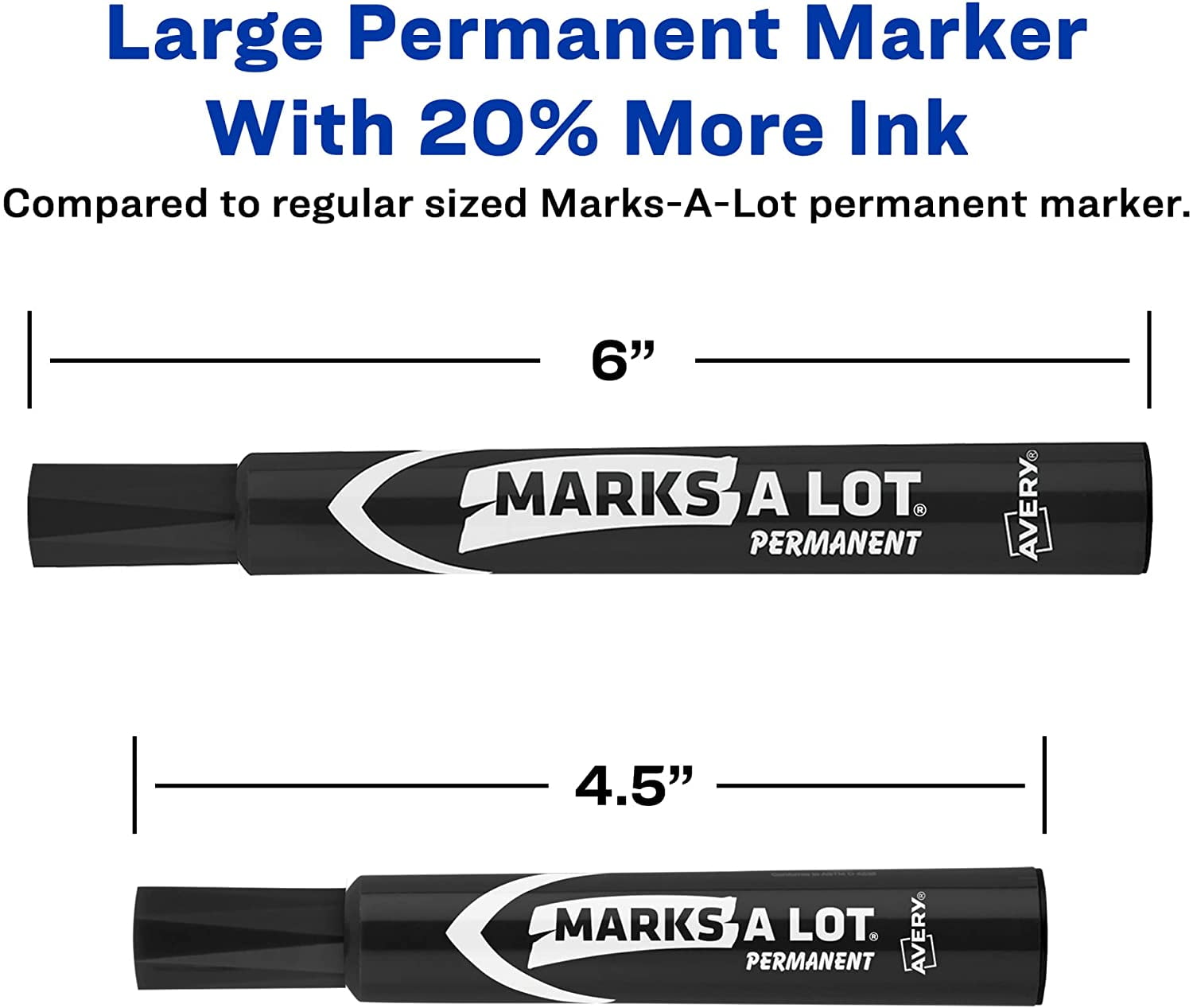 Avery-Dennison 98206 Large Desk Style Permanent Marker Chisel Tip, Black - 36 Per Pack