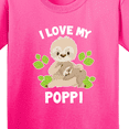 thumbnail image 4 of Inktastic Cute Sloth I Love My Poppi with Green Leaves Youth T-Shirt, 4 of 5