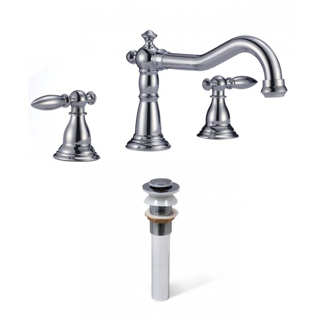 American Imaginations AI-33691 3H8-in. CUPC Approved Lead Free Brass Faucet Set In Chrome Color - Drain Incl.
