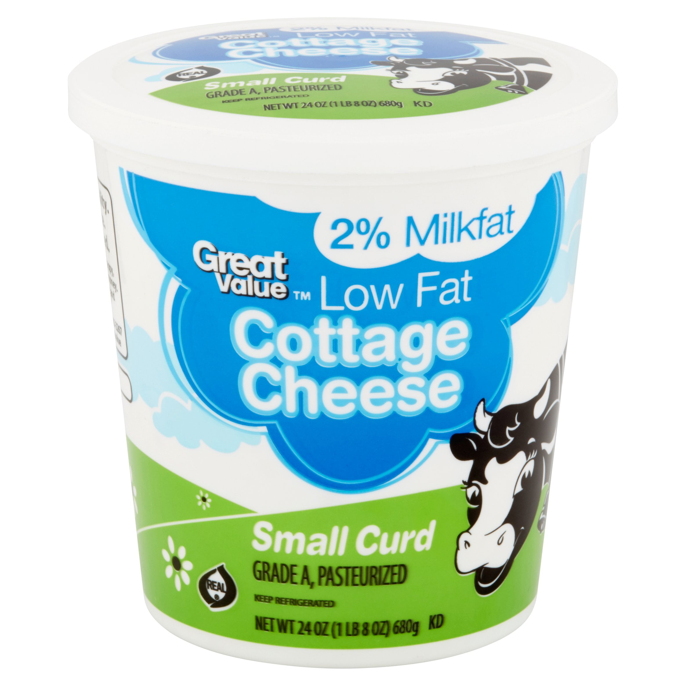 Great Value Low Fat Cottage Cheese Small Curd 24 Oz Walmart Com