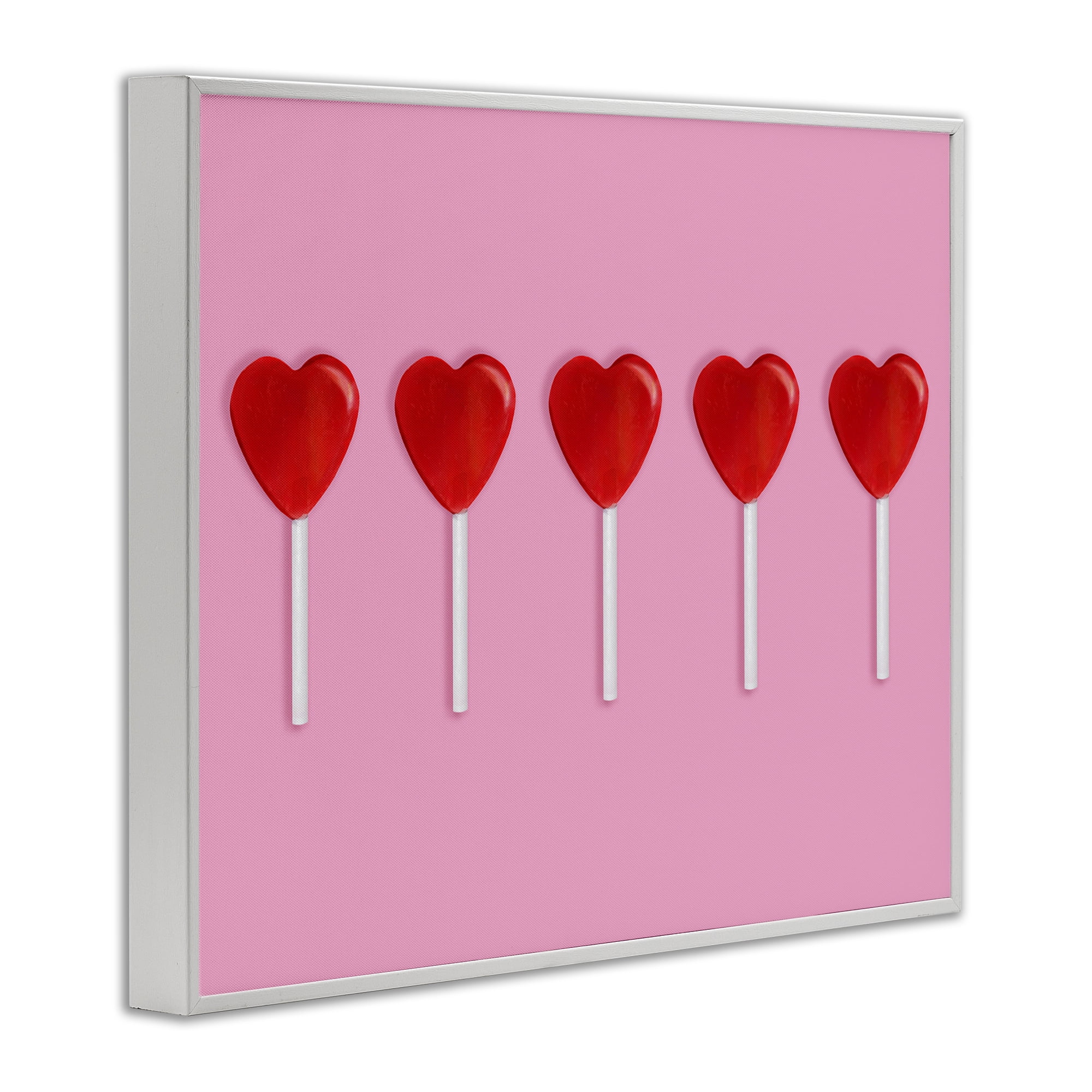 Stupell Industries Valentine's Heart Pops White Framed Giclee Art, design by LISH Creative