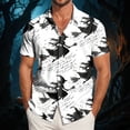 thumbnail image 2 of mgoYE Halloween Button Tshirts Men Ghost Reading Book T-Shirt Casual Fall Teacher Tee Tops Shirts for Man Size XL, 2 of 7