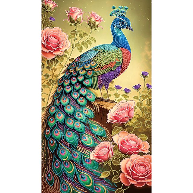 5D DIY Con Forma Especial Parcial Pavo Real 40x70cm